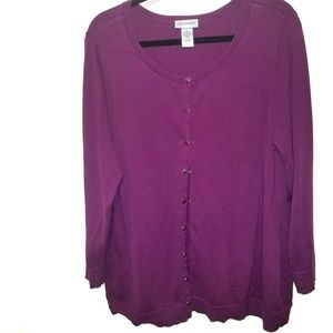 Catherines Purple Snap Front Cardigan